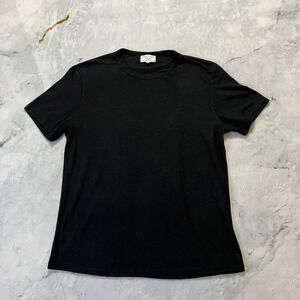 Collina Strada NY Shirt Womens Size Small Black Basic‎ Minimalist USA Hemp Blend